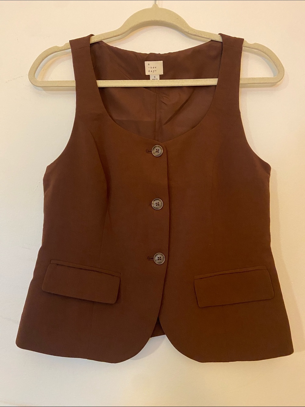 a new day Brown Lined Jacket with Cream Trim